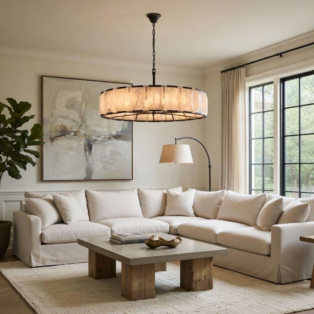 Brookhill Calcite Round Chandelier 43" - briglamps