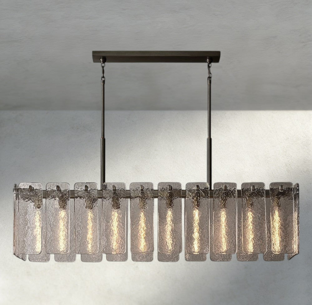 Calam Glass Rectangular Chandelier 60", 72" - Cyran Lamps