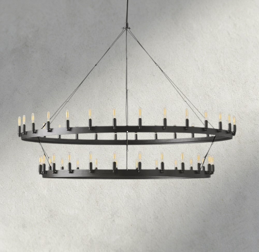 Camino Vintage Filament Two-Tier Chandelier 38", 50", 63", 71" - Brig Lighting