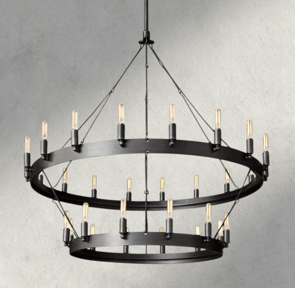 Camino Vintage Filament Two-Tier Chandelier 38", 50", 63", 71" - Brig Lighting
