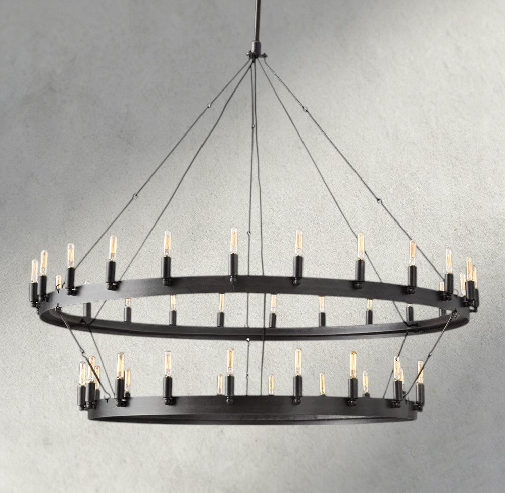 Camino Vintage Filament Two-Tier Chandelier 38", 50", 63", 71" - Brig Lighting