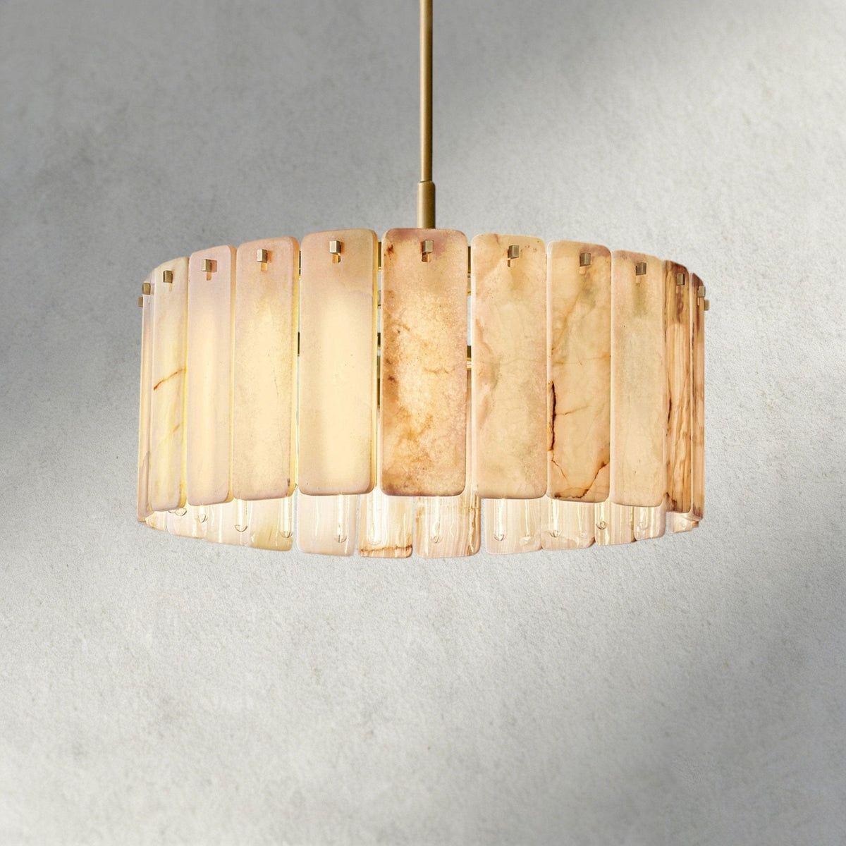 Celamotto Onyx Round Alabaster Chandelier 36". 48", 60" - Cyran Lamps