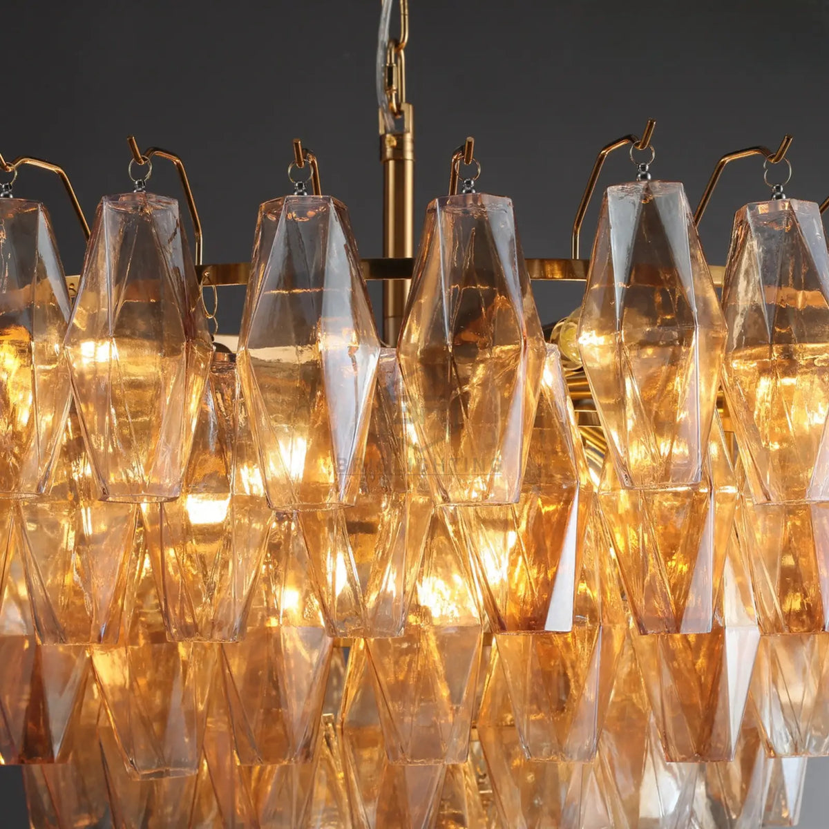 Cyra Glass Tiered Round Chandelier