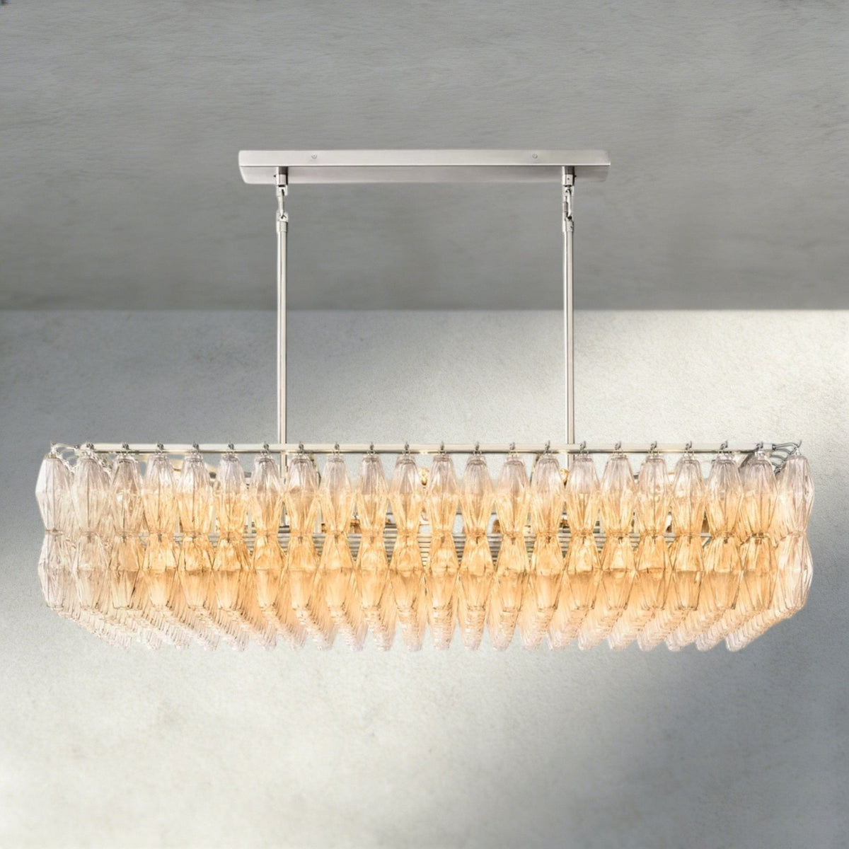 Chiaray Clear/ Smoke Glass Rectangular Chandelier 54", 74" - Brig