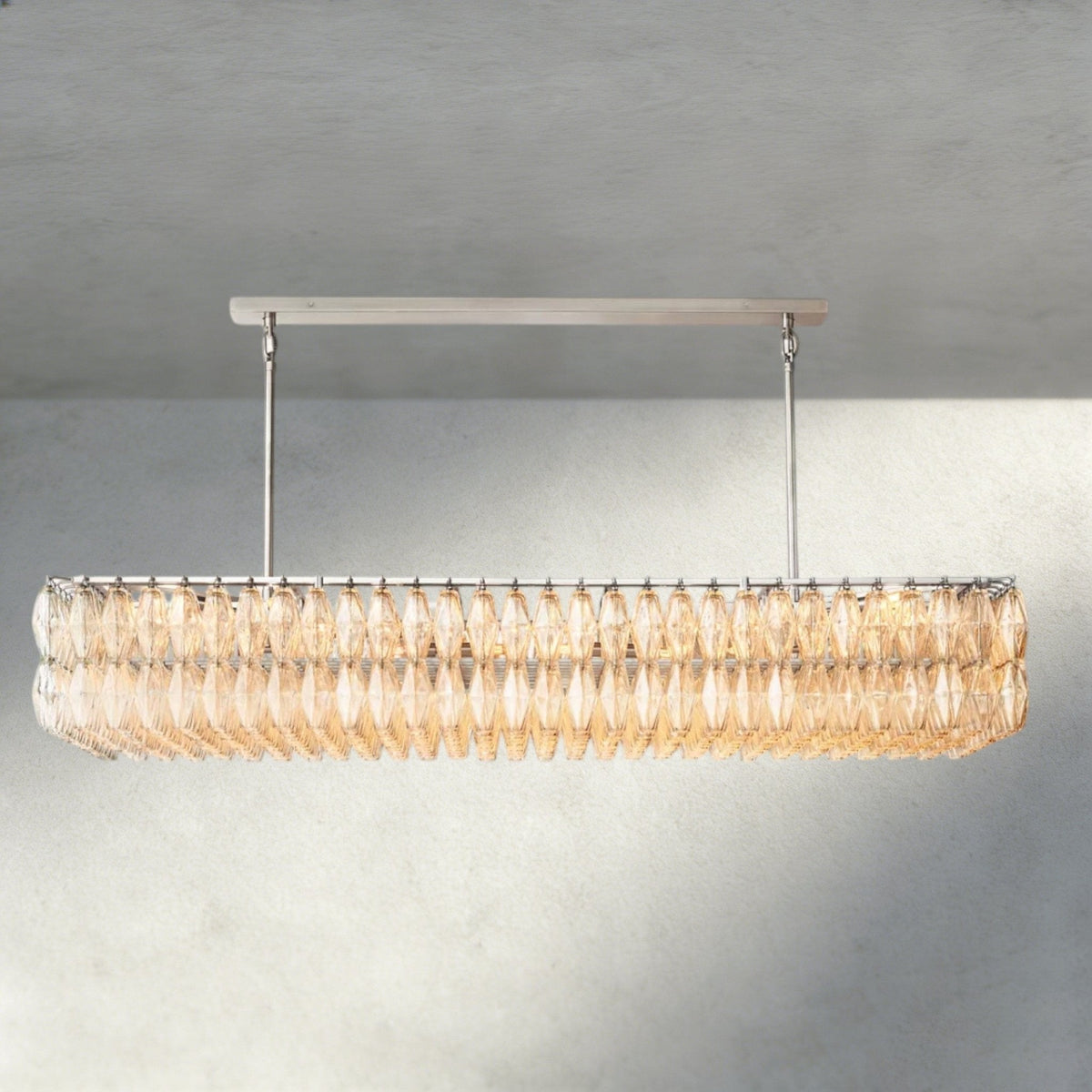 Chiaray Clear/ Smoke Glass Rectangular Chandelier 54", 74" - Brig