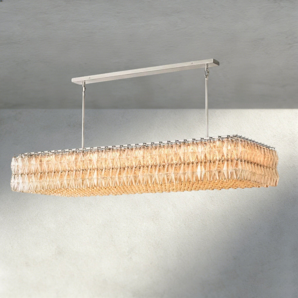 Chiaray Clear/ Smoke Glass Rectangular Chandelier 54", 74" - Brig