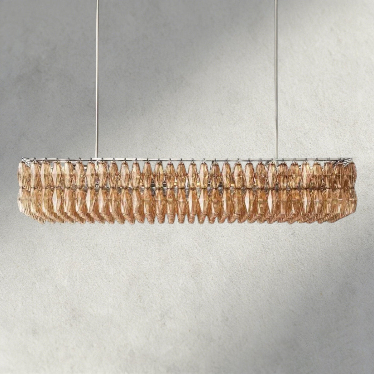 Chiaray Clear/ Smoke Glass Rectangular Chandelier 54", 74" - Brig