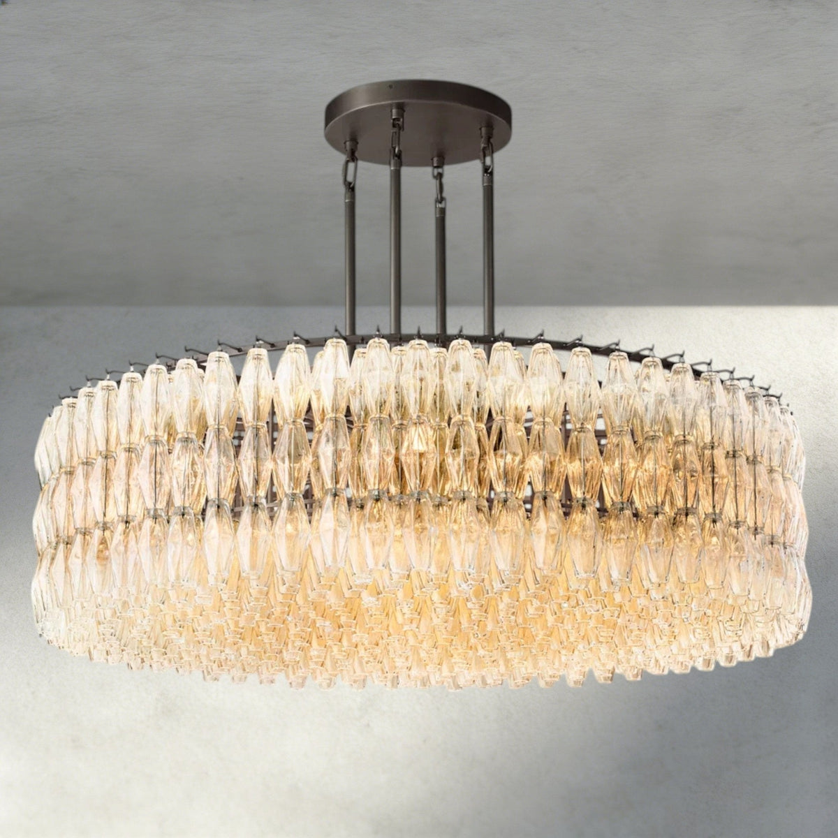 Chiaray Clear/ Smoke Glass Round Chandelier 37", 47", 62" - Brig