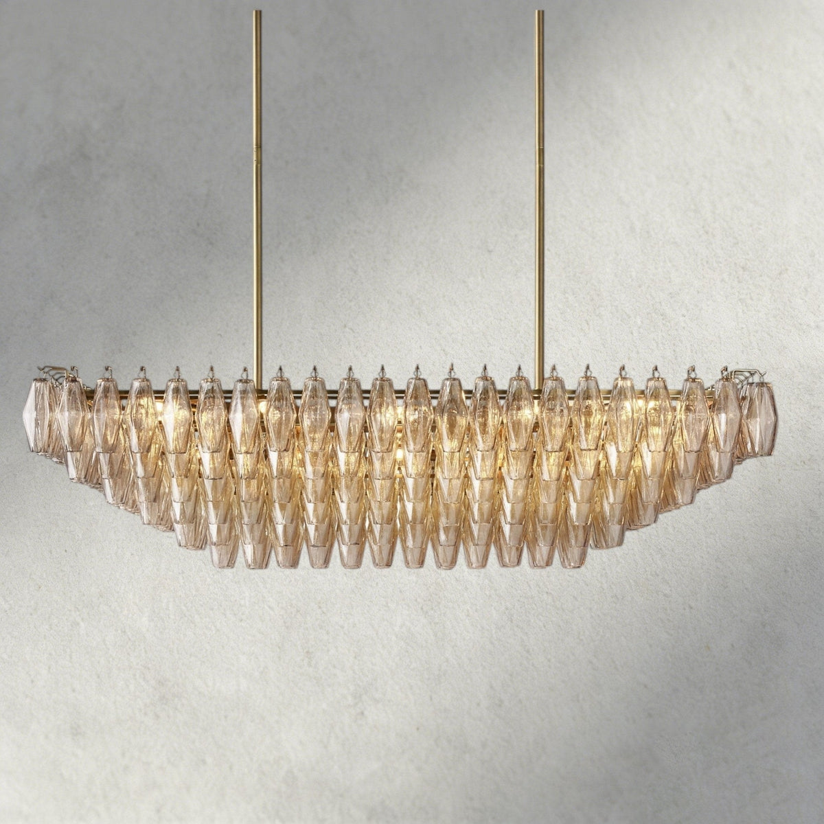 Chiaray Clear/ Smoke Glass Tiered Rectangular Chandelier 54", 74" - Brig
