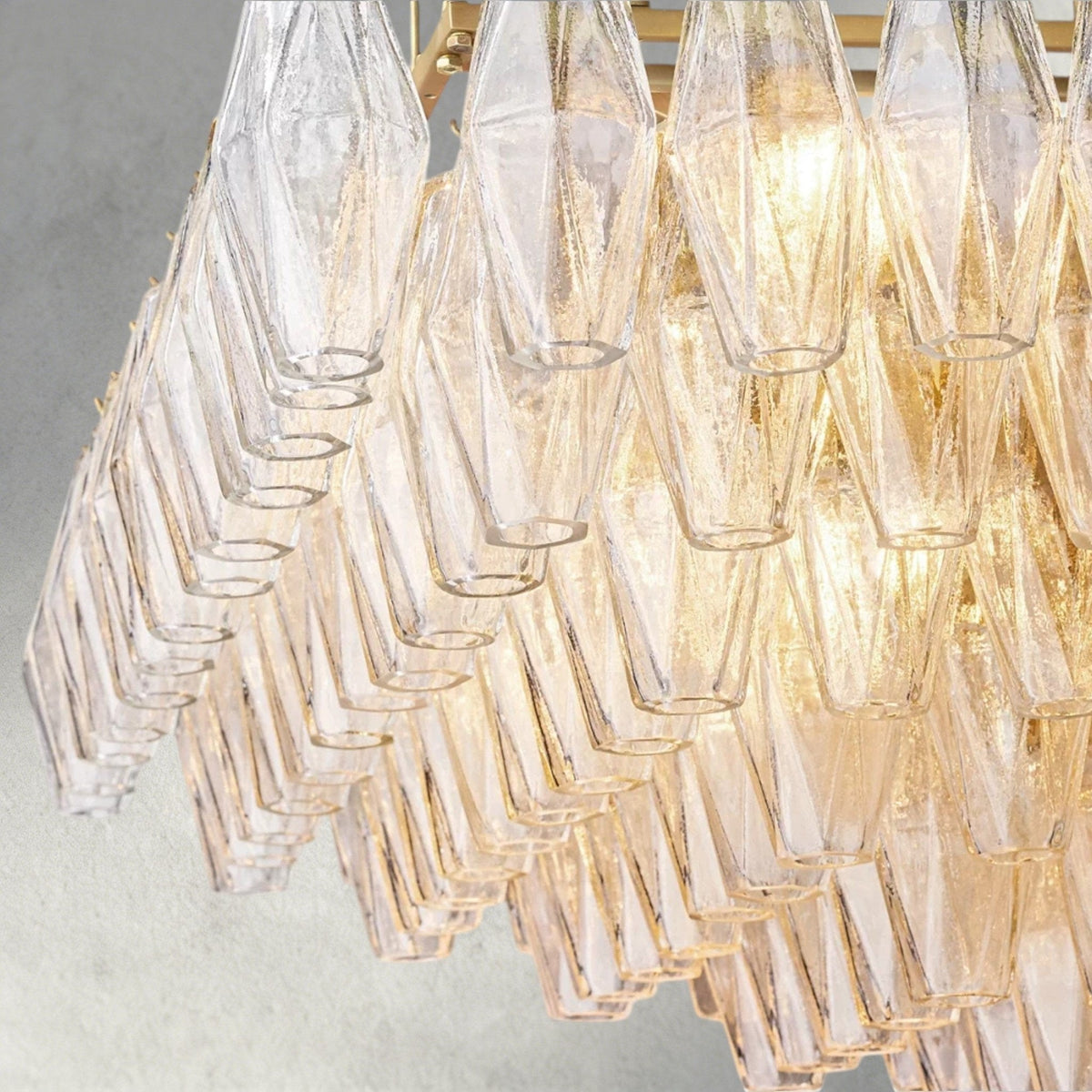 Chiaray Clear/ Smoke Glass Tiered Rectangular Chandelier 54", 74" - Brig
