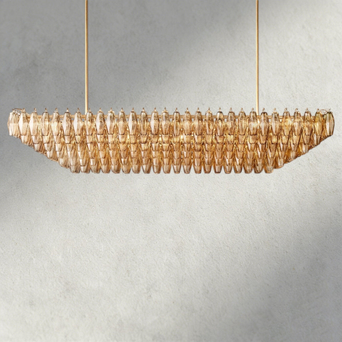 Chiaray Clear/ Smoke Glass Tiered Rectangular Chandelier 54", 74" - Brig