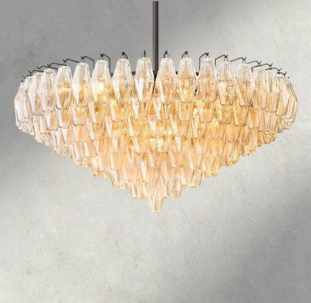 Chiaray CLEAR/ SMOKE GLASS TIERED ROUND CHANDELIER 37", 47", 62" - Brig