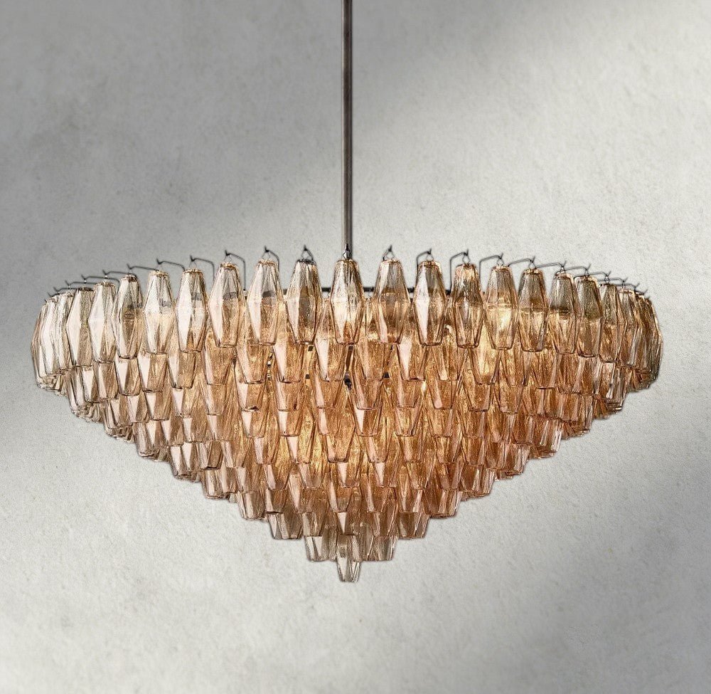 Chiaray CLEAR/ SMOKE GLASS TIERED ROUND CHANDELIER 37", 47", 62" - Brig