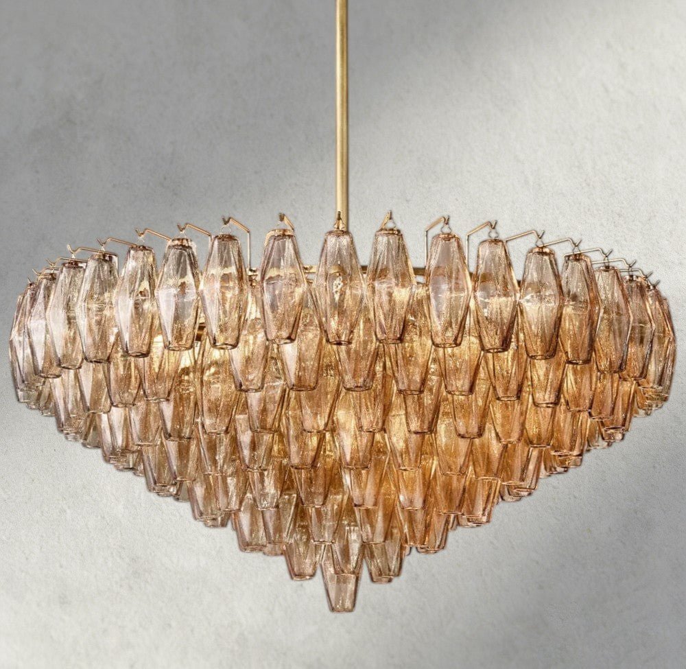 Chiaray CLEAR/ SMOKE GLASS TIERED ROUND CHANDELIER 37", 47", 62" - Brig