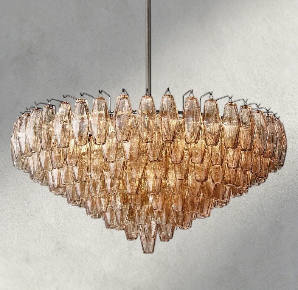 Chiaray CLEAR/ SMOKE GLASS TIERED ROUND CHANDELIER 37", 47", 62" - Brig