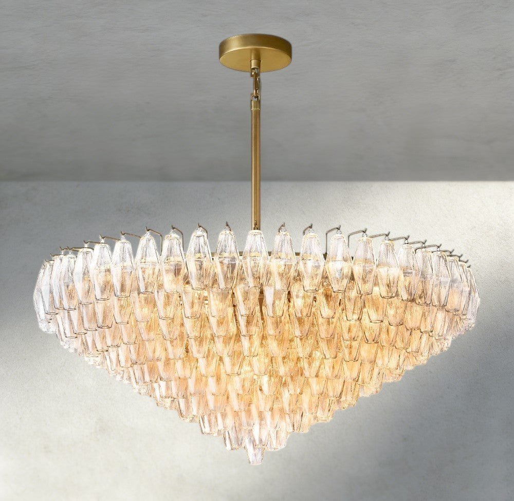 Chiaray CLEAR/ SMOKE GLASS TIERED ROUND CHANDELIER 37", 47", 62" - Brig