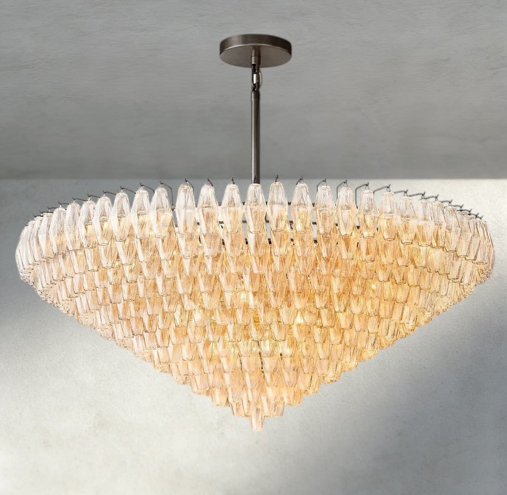 Chiaray CLEAR/ SMOKE GLASS TIERED ROUND CHANDELIER 37", 47", 62" - Brig