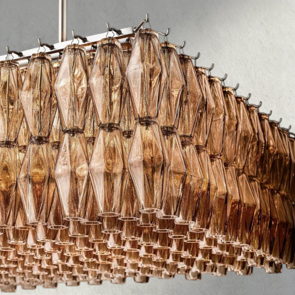 CIHELA CLEAR/ SMOKE GLASS RECTANGULAR CHANDELIER 54", 74" - briglamps