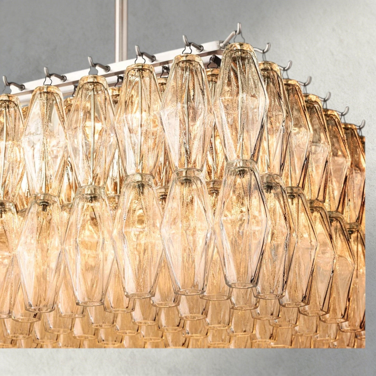 CIHELA CLEAR/ SMOKE GLASS RECTANGULAR CHANDELIER 54", 74" - briglamps