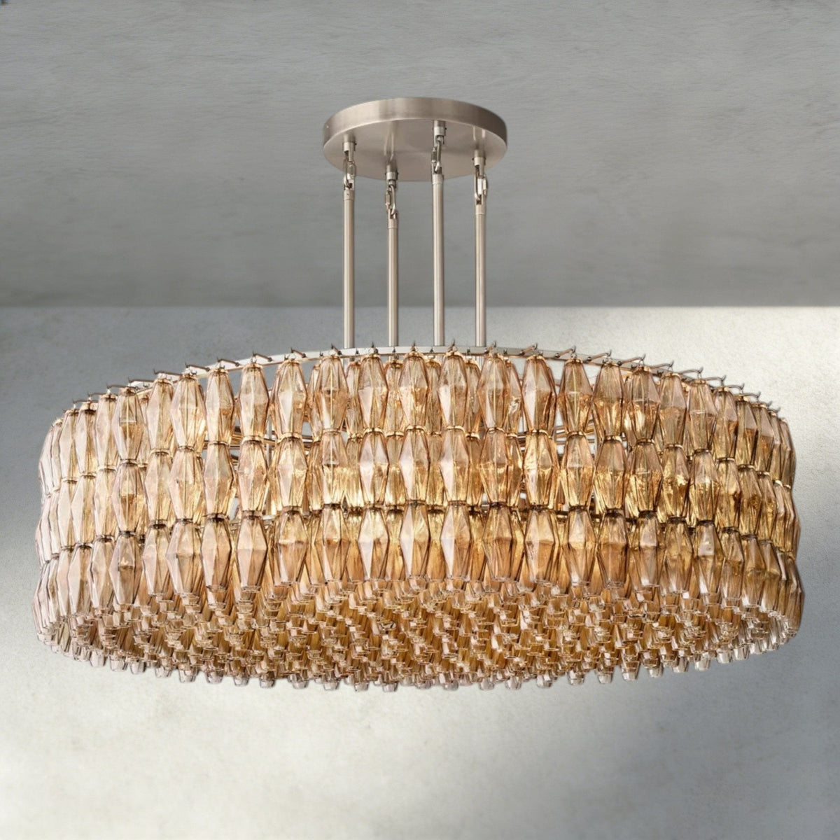 CIHELA CLEAR/ SMOKE GLASS ROUND CHANDELIER 37", 47", 62" - briglamps