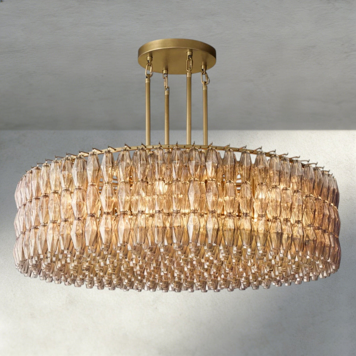 CIHELA CLEAR/ SMOKE GLASS ROUND CHANDELIER 37", 47", 62" - briglamps