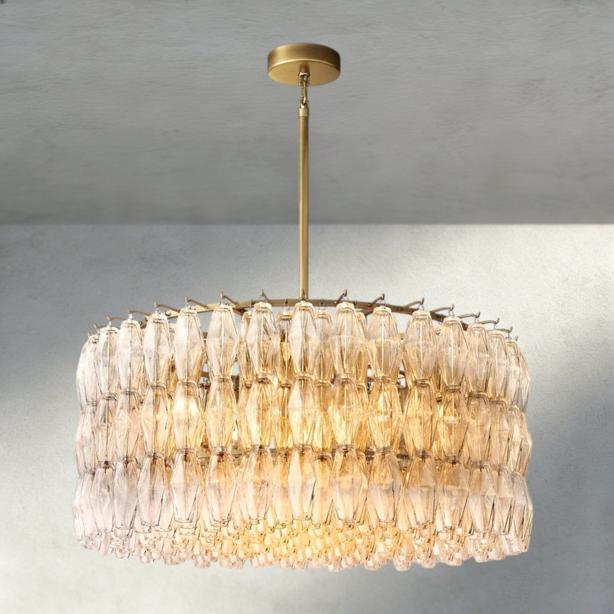 CIHELA CLEAR/ SMOKE GLASS ROUND CHANDELIER 37", 47", 62" - briglamps