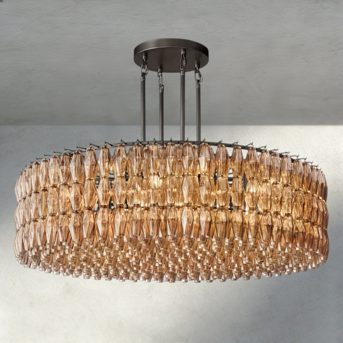 CIHELA CLEAR/ SMOKE GLASS ROUND CHANDELIER 37", 47", 62" - briglamps