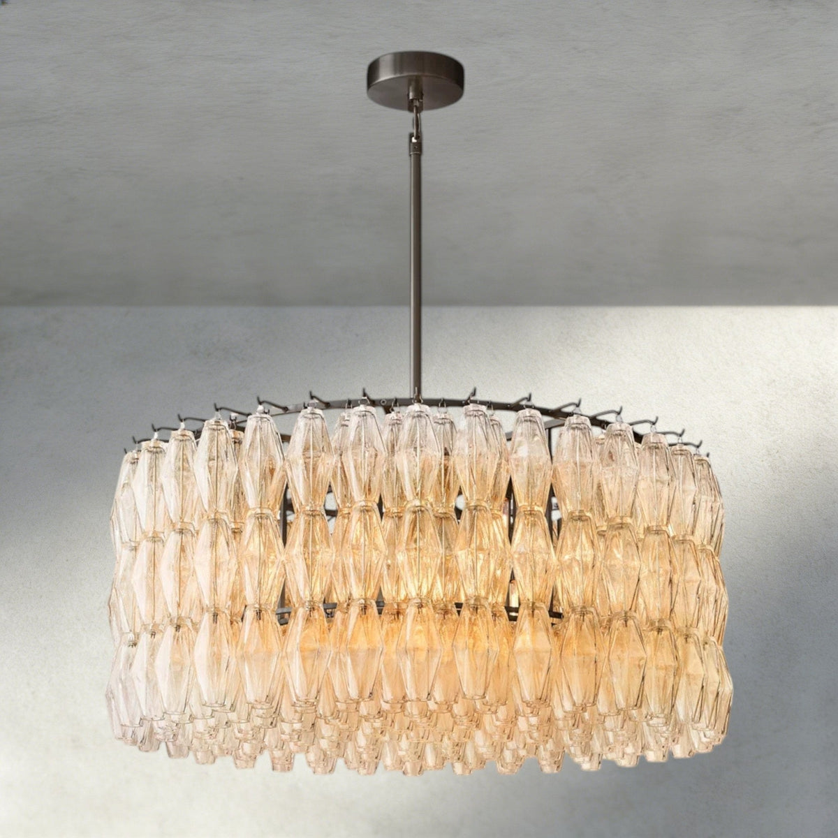 CIHELA CLEAR/ SMOKE GLASS ROUND CHANDELIER 37", 47", 62" - briglamps