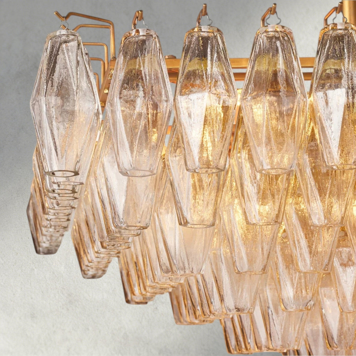 CIHELA CLEAR/ SMOKE GLASS TIERED RECTANGULAR CHANDELIER 54", 74" - briglamps