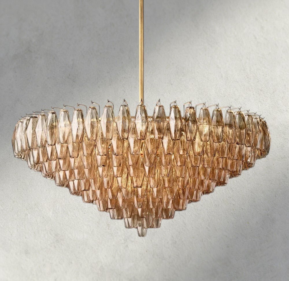 CIHELA CLEAR/ SMOKE GLASS TIERED ROUND CHANDELIER 37", 47", 62" - briglamps