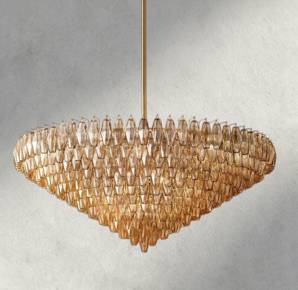 CIHELA CLEAR/ SMOKE GLASS TIERED ROUND CHANDELIER 37", 47", 62" - briglamps