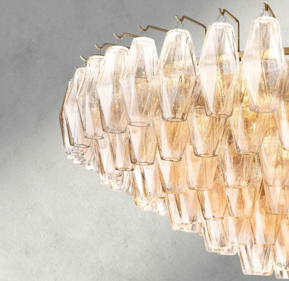 CIHELA CLEAR/ SMOKE GLASS TIERED ROUND CHANDELIER 37", 47", 62" - briglamps