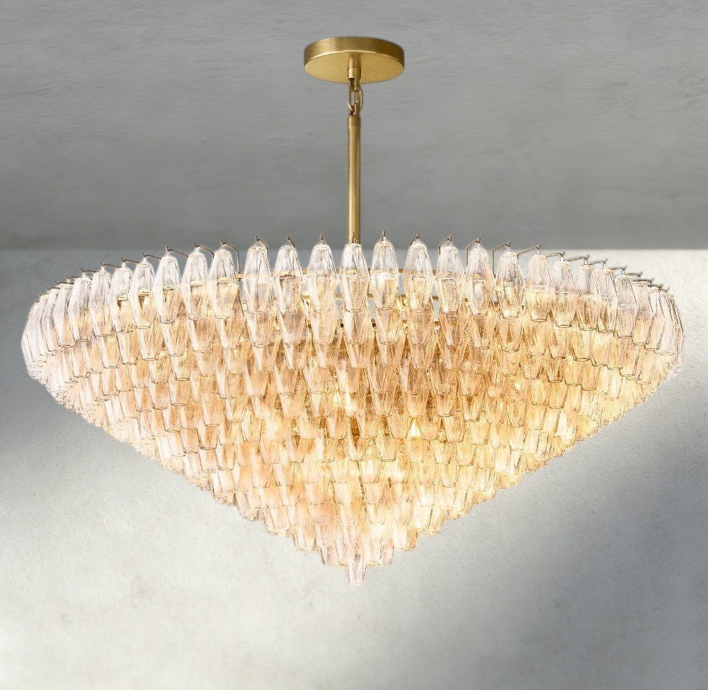 CIHELA CLEAR/ SMOKE GLASS TIERED ROUND CHANDELIER 37", 47", 62" - briglamps