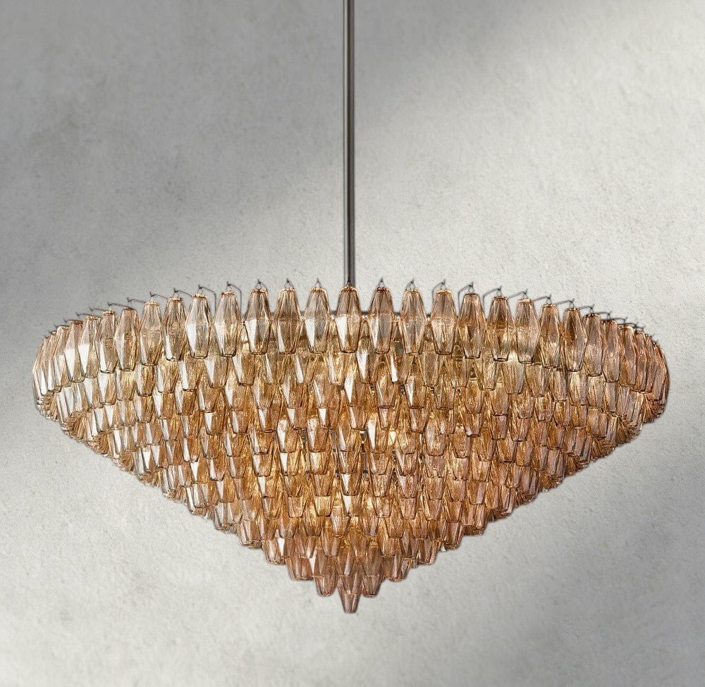 CIHELA CLEAR/ SMOKE GLASS TIERED ROUND CHANDELIER 37", 47", 62" - briglamps