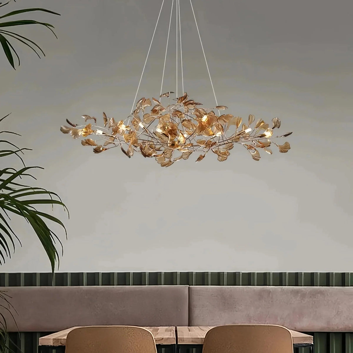 Colorful Glass Ginkgo Leaf Chandelier - Brig Lighting