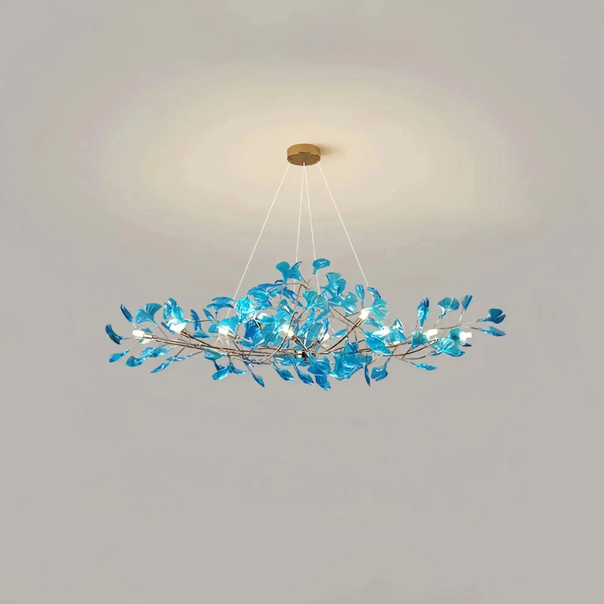 Colorful Glass Ginkgo Leaf Chandelier - Brig Lighting