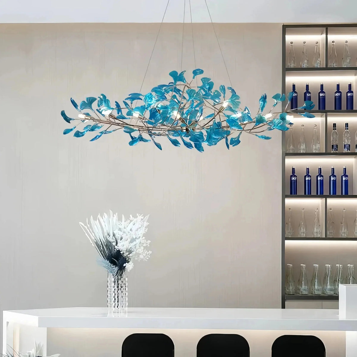 Colorful Glass Ginkgo Leaf Chandelier - Brig Lighting