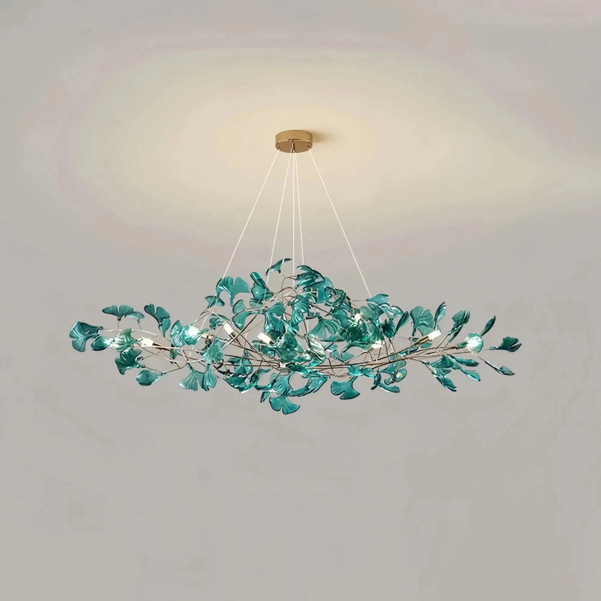 Colorful Glass Ginkgo Leaf Chandelier - Brig Lighting