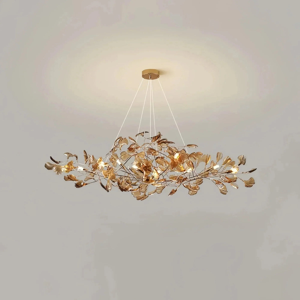 Colorful Glass Ginkgo Leaf Chandelier - Brig Lighting