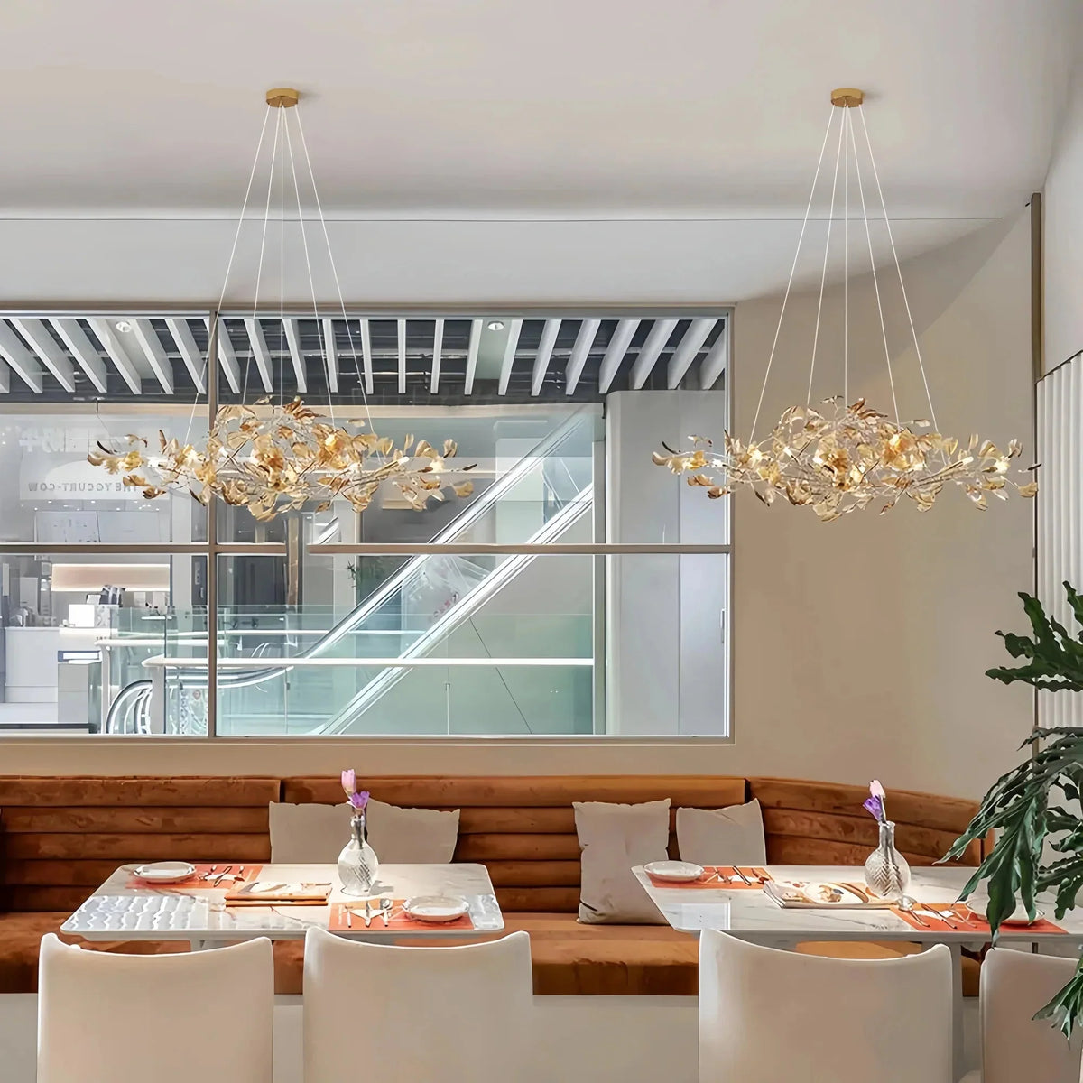 Colorful Glass Ginkgo Leaf Chandelier - Brig Lighting
