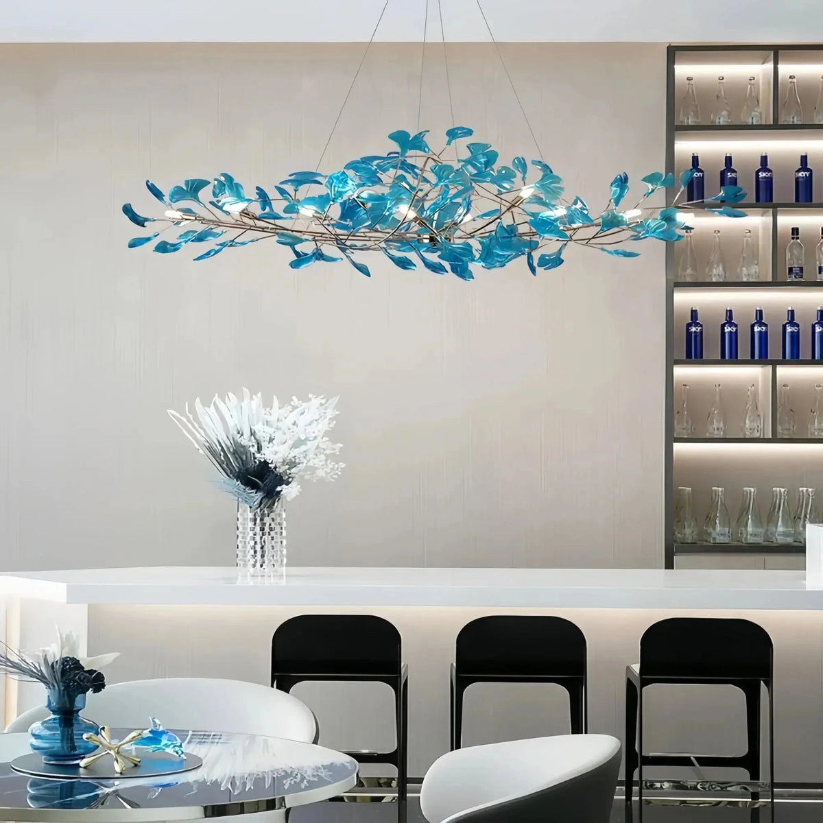 Colorful Glass Ginkgo Leaf Chandelier - Brig Lighting