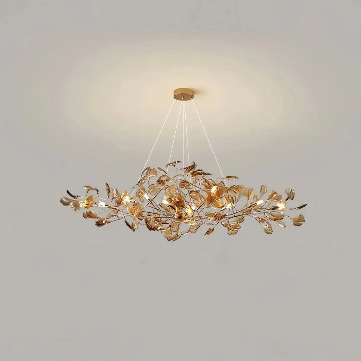 Colorful Glass Ginkgo Leaf Chandelier - Brig Lighting