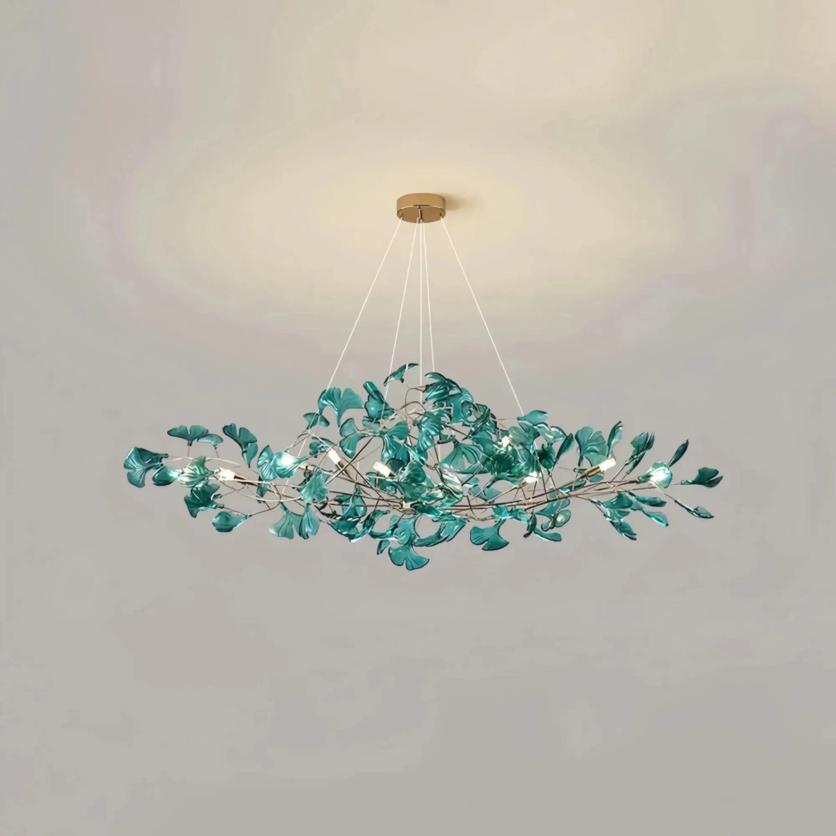 Colorful Glass Ginkgo Leaf Chandelier - Brig Lighting