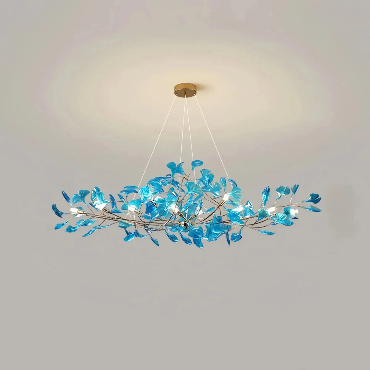 Colorful Glass Ginkgo Leaf Chandelier - Brig Lighting