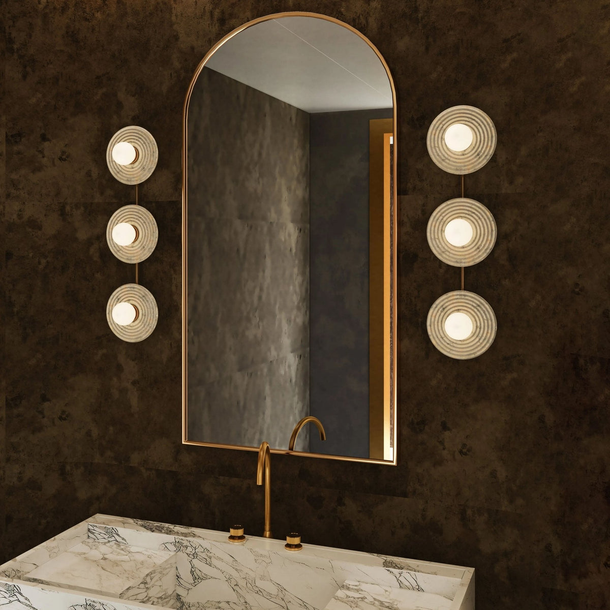 Dahlia Triple Alabaster Wall Sconce - Brig Lighting