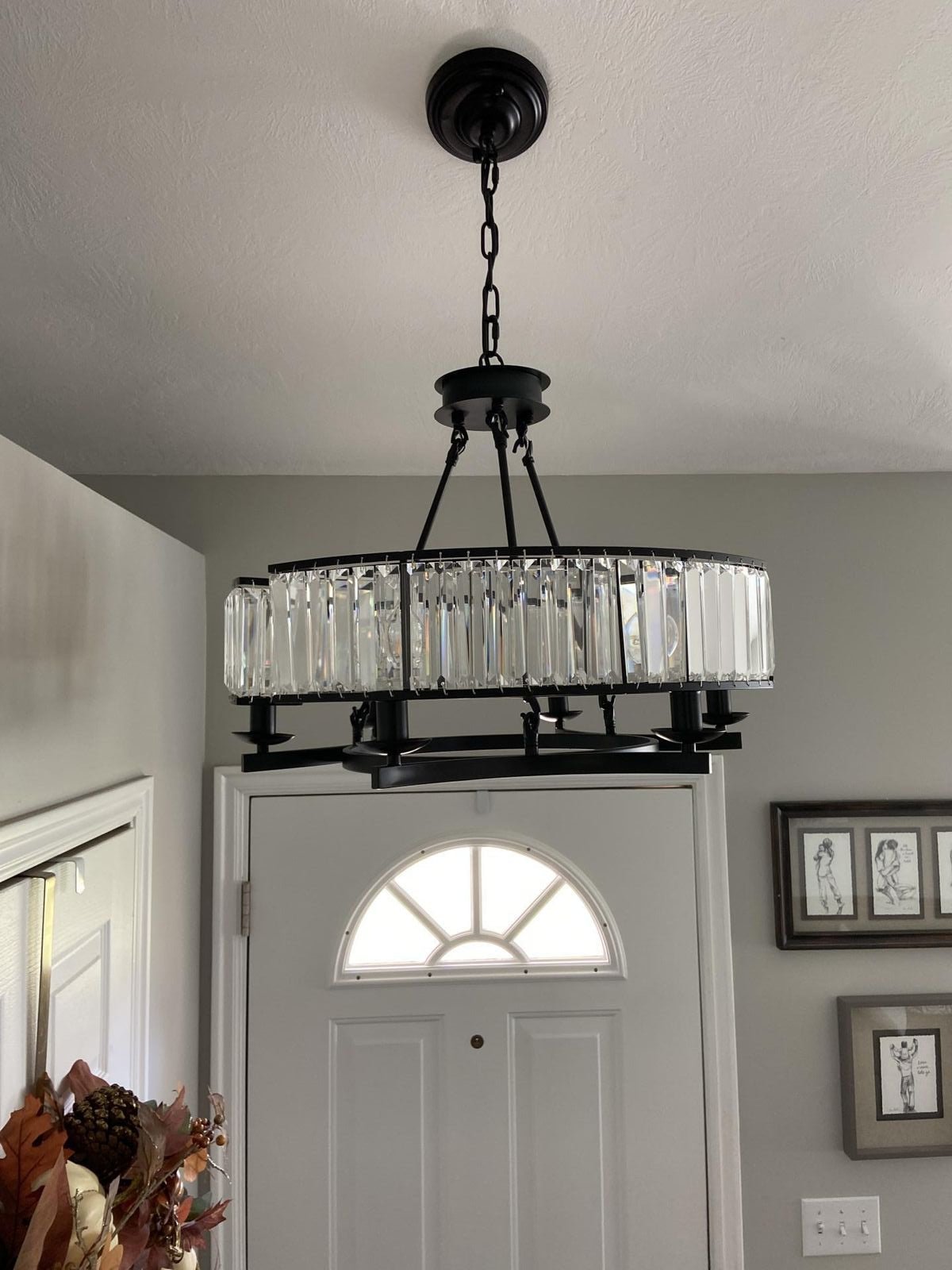 Decorative 6/ 8/ 10/ 12-Light Crystal Ceiling Chandelier Triangular Prism Island Light Fixture Metal Shade for Living Room - Brig Lighting