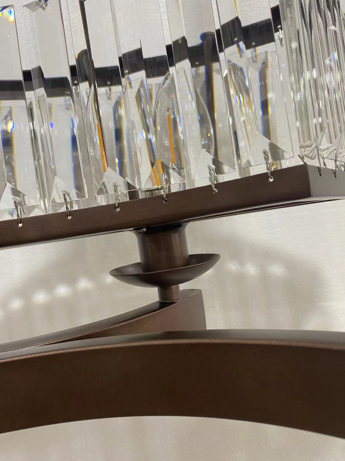 Decorative 6/ 8/ 10/ 12-Light Crystal Ceiling Chandelier Triangular Prism Island Light Fixture Metal Shade for Living Room - Brig Lighting
