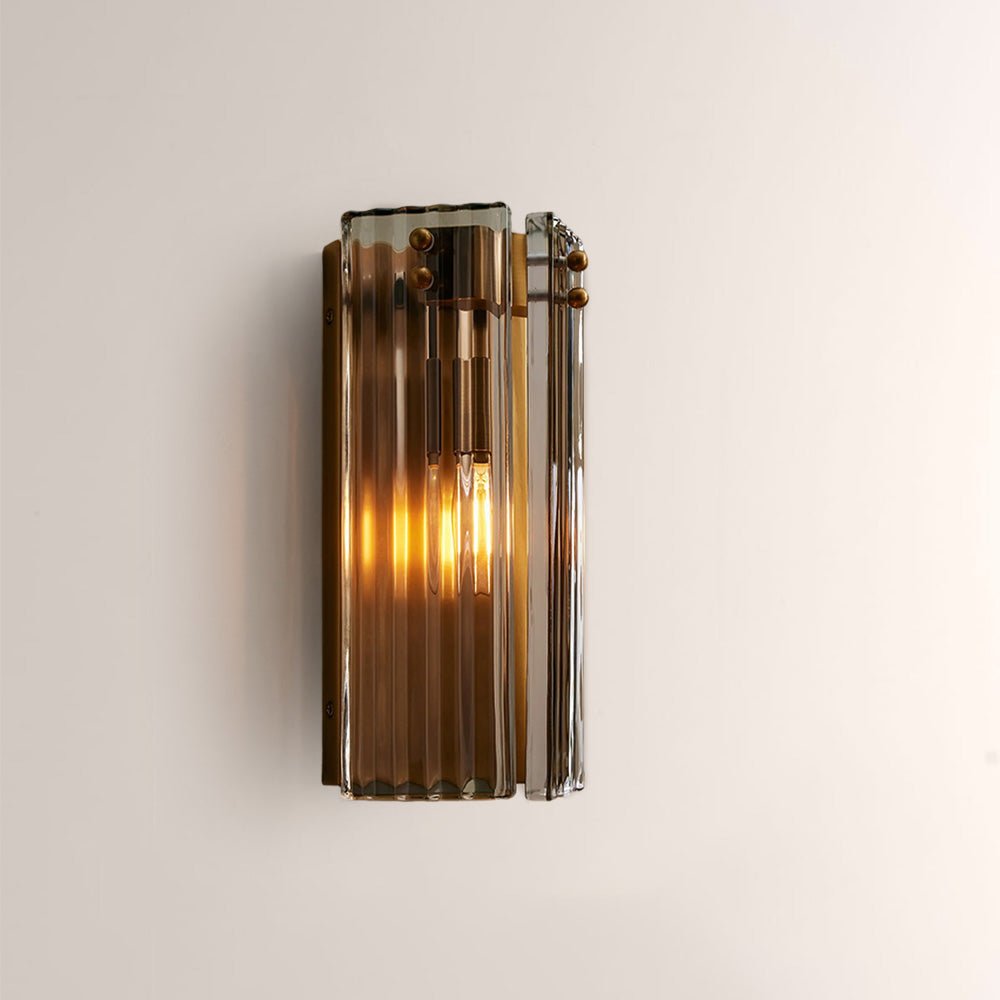 Delsia Fluted Glass Wall Sconce - briglamps