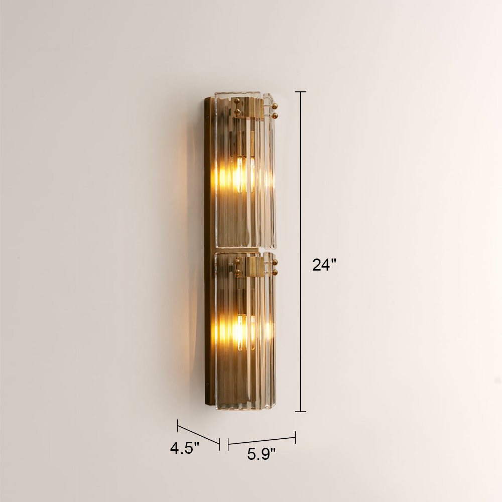 Delsia Fluted Glass Wall Sconce - briglamps