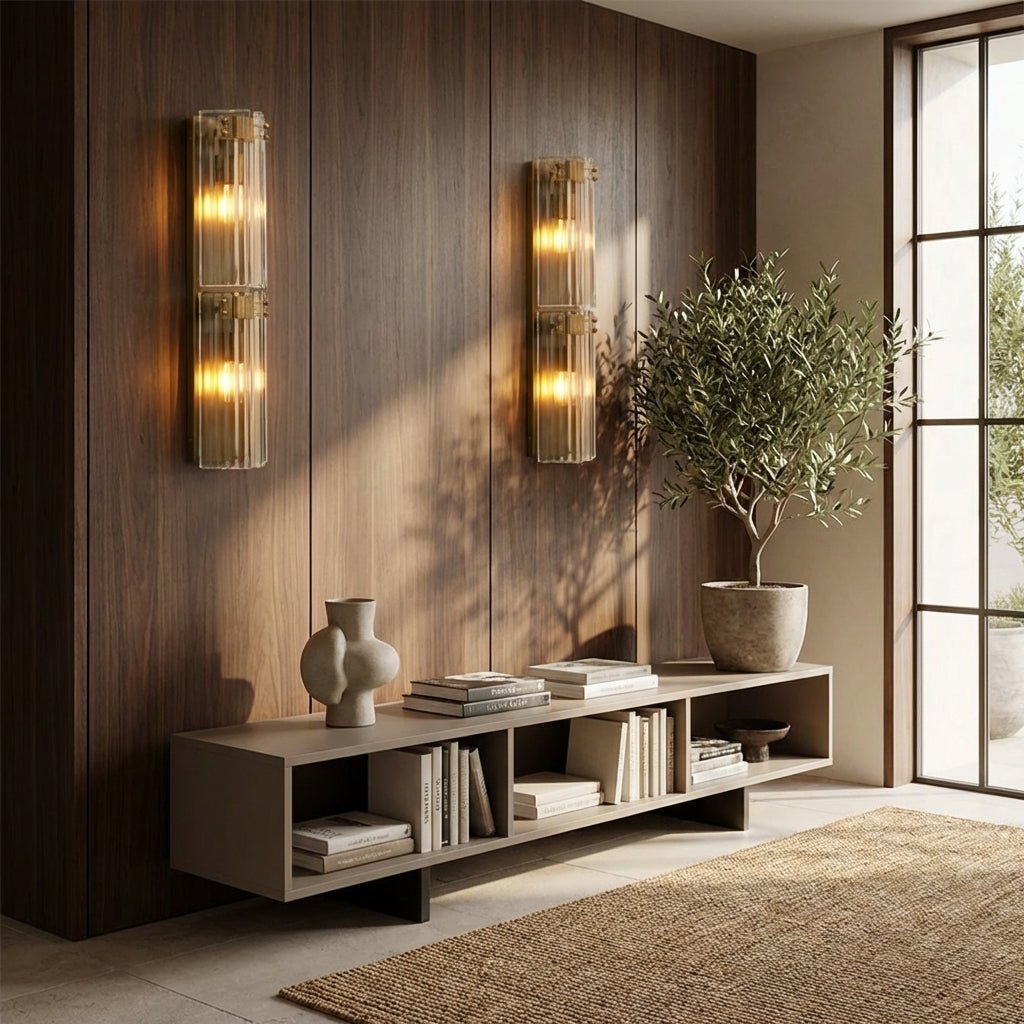 Delsia Fluted Glass Wall Sconce - briglamps